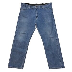 Wrangler Jeans Mens 42x30 Blue Authentics 10ZM1CSSL Straight Leg Stretch Denim